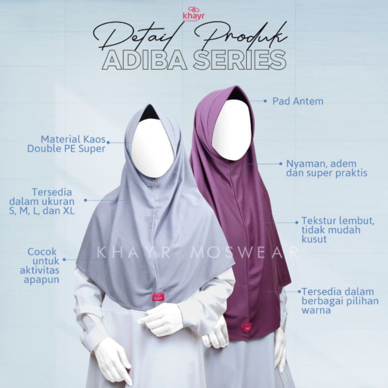 ADIBA JILBAB KAOS PET ANTEM BY KHAYR MOSWEAR