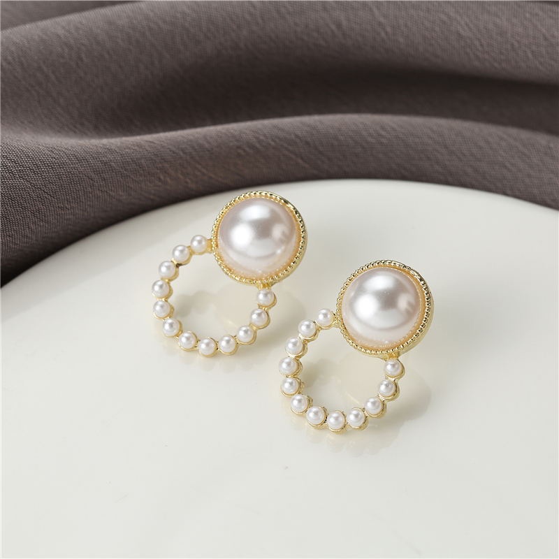 [ Women Pearl Circle Hoop Earrings Round Beads Earrings ] [  Girls Statement Drop Earrings  ]