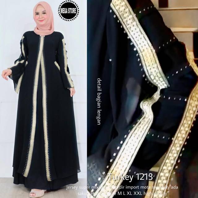 TURKEY 1213 | GAMIS ARAB | GAMIS HITAM | GAMIS MEWAH