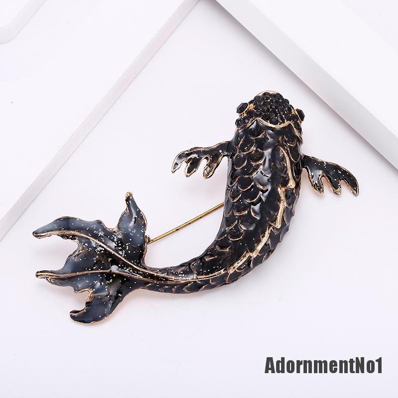 (Adornmentno1) Bros Pin Enamel Desain Ikan Hias Kristal Untuk Pesta