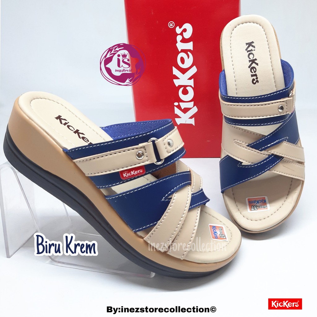 WEDGES SANDAL WANITA KICKERS TERBARU KODE SLP 12 MURAH HARGA GROSIR