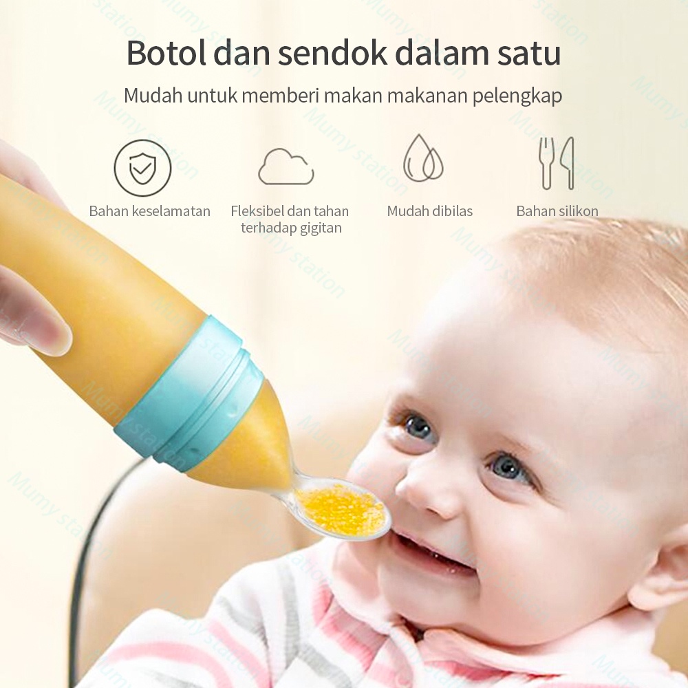 Botol sendok makan bayi silicone baby feeder silikon 110 ml lembut BPA FREE mpasi bayi