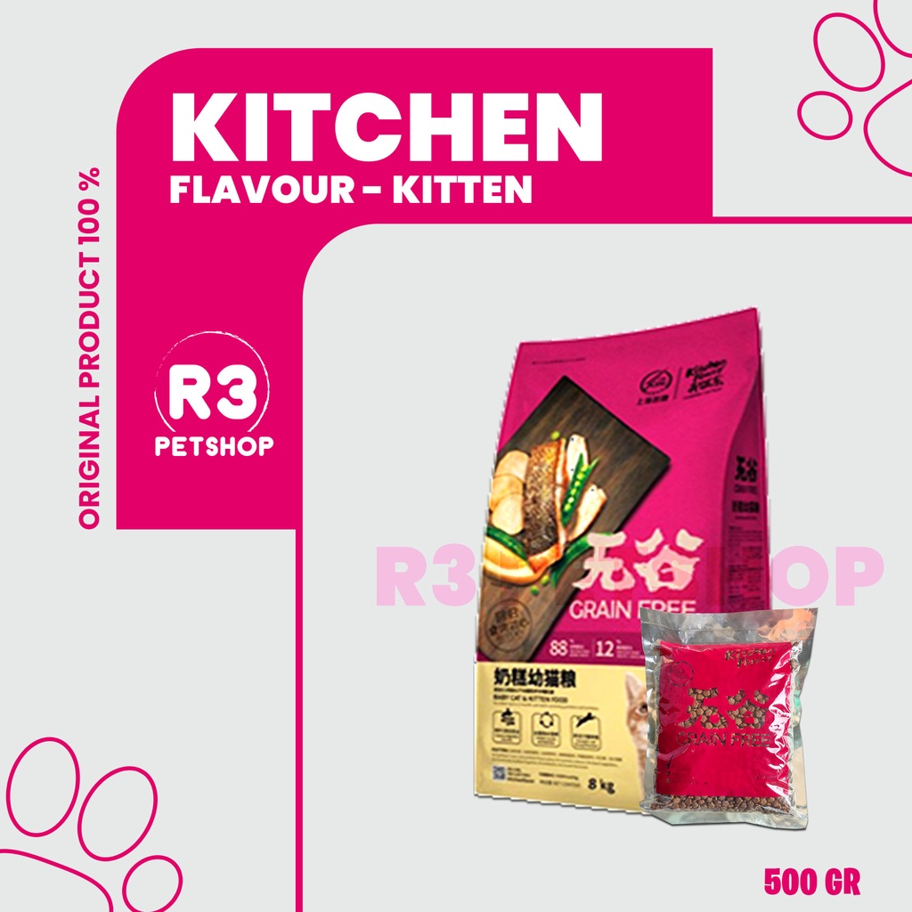 Makanan Kucing kering Premium KITCHEN FLAVOR All Variant 500 gr