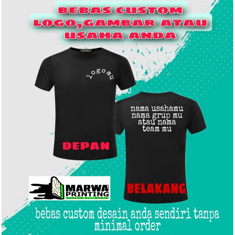 KAOS PROMOSI TOKO KAOS SERAGAM TOKO SABLON SESUAI KEINGINAN