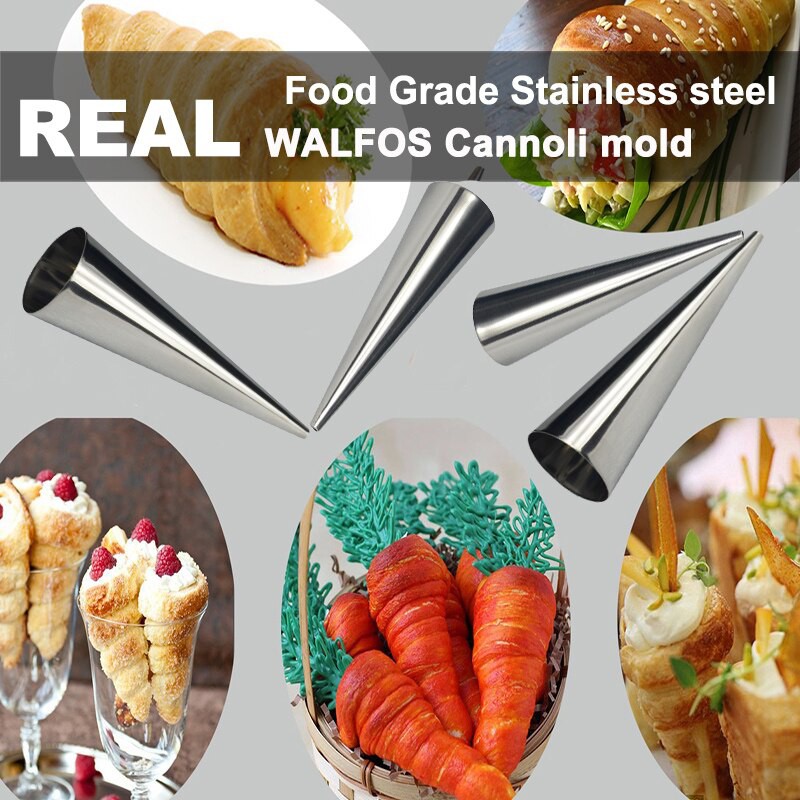sets of 8 Large Size Stainless Steel Pastry Cream Horn Moulds Conical Tube Cone Pastry Roll Horn