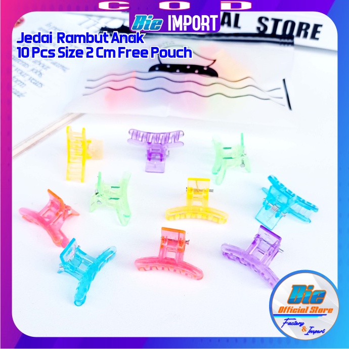 10 Pcs Jepit Jedai Mini Anak Transparan Free Pouch Impor Best Seller