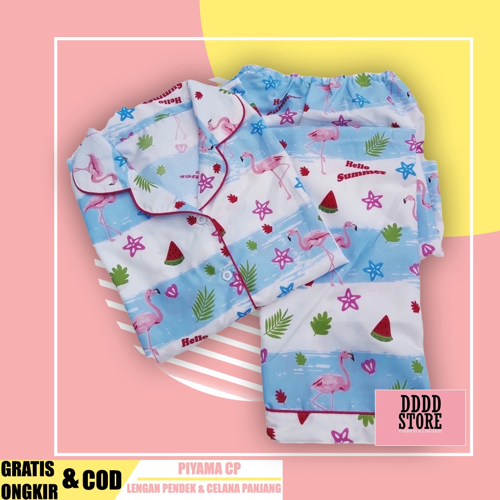 PIYAMA WANITA LENGAN PANJANG / BAJU TIDUR WANITA KATUN MOTIF TERBARU CP/PP