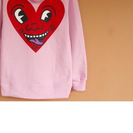 ℮ HOODIE H&M KEITH HARING PINK ORIGINAL ✮
