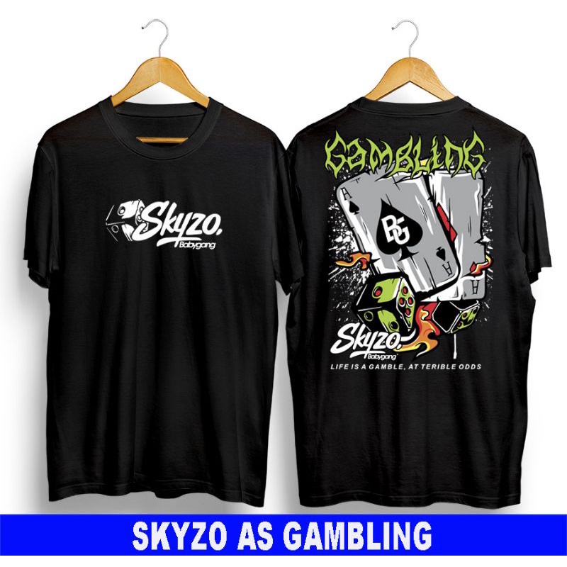 t-shirt baju distro original terbaru kaos skyzo as gambling babygang/kaos original skyzo babygang/ka
