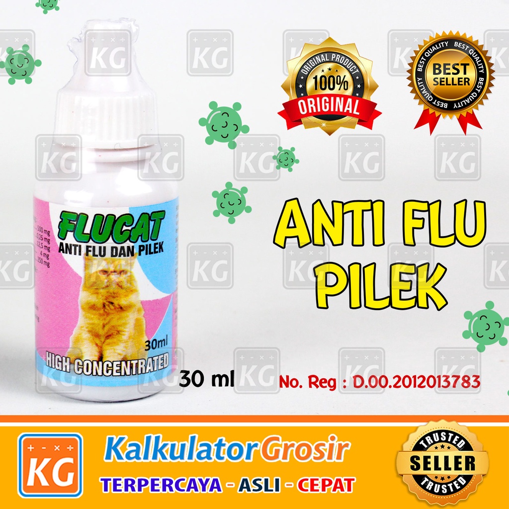 Flucat Drop 30ml Obat Flu Pilek Kucing Cat Kitten Flu Cat 30 ml Anti Iritasi Hidung Bersin