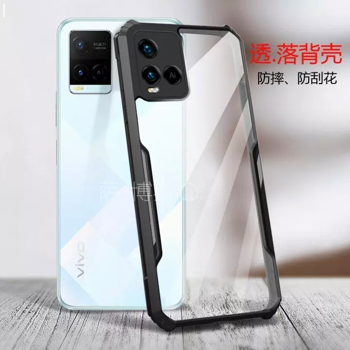 VIVO Y21A Y21T Y21S Y21 2021 CASE BENING HARD FUZE BUMPER CRACK SHOCKPROOF IPAKY BENING CLEAR CASING COVER PELINDUNG KAMERA