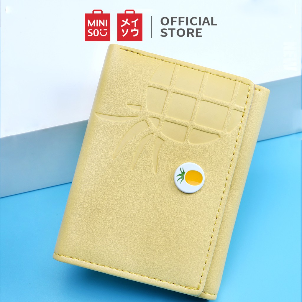  MINISO  Dompet  Wanita  Fruit drop plastic tri fold short 