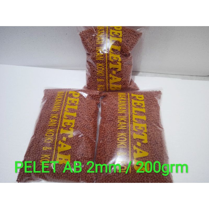 PELET AB/ PELLET AB [1,2 dan 5mm] 200/500/1000gr Pakan ikan Hias, Koi, Koki, lele dan ikan ternak lainnya