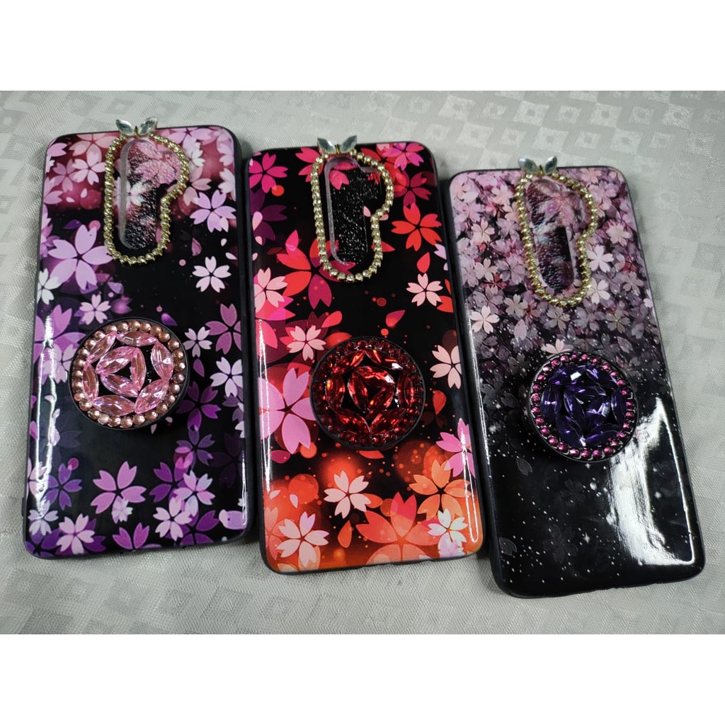 CASE KOREAN SWAROVSKY + POP SOCKET REALME 5 PRO