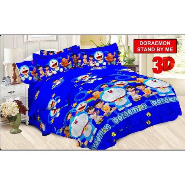 Sprei BONITA 3D 180x200 King size motif DORAEMON  STAND BY 