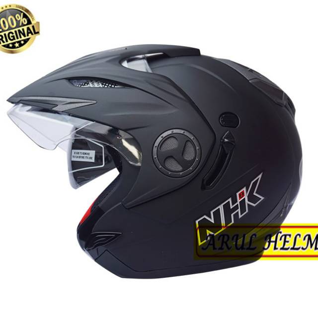 HELM NHK AVIATOR BLACK DOFF  ORIGINAL HELM NHK DOUBLE VISOR