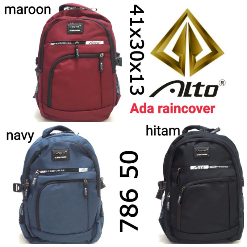TAS RANSEL SEKOLAH TERBARU MURAH ALTO 786 50 Ada Raincover dan tempat minum Warna Maron Navy hitam