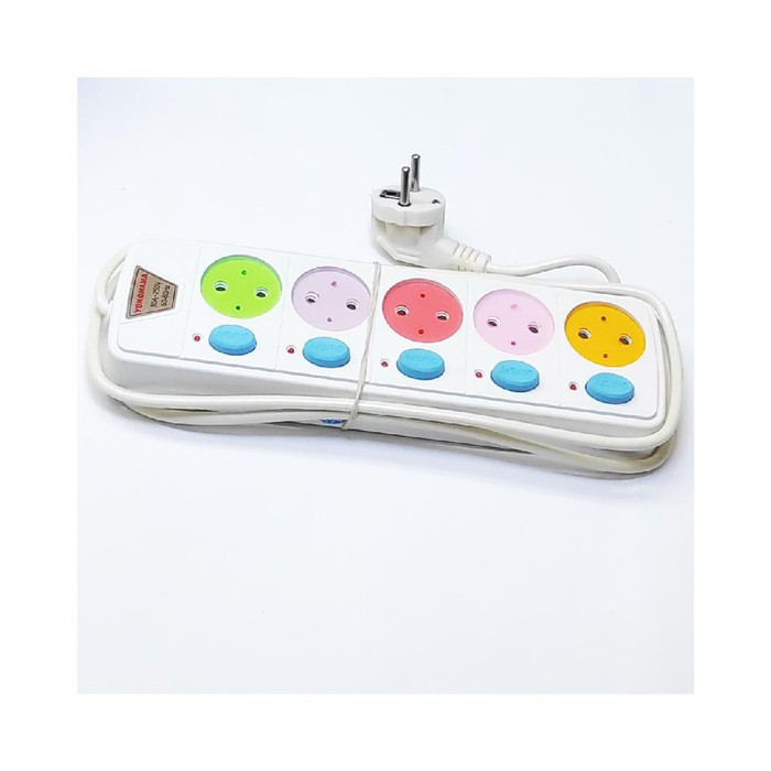 Stop Kontak 5 Lubang Saklar Warna Kabel 1.8 Meter SUNFREE YOKOHAMA 15