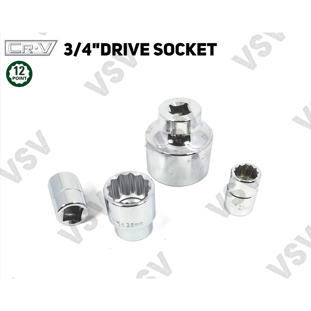 Gestar Socket 3/4&quot;Dr 12PT 33mm, 34mm, 35mm Kunci Shock Kunci Sock Sok