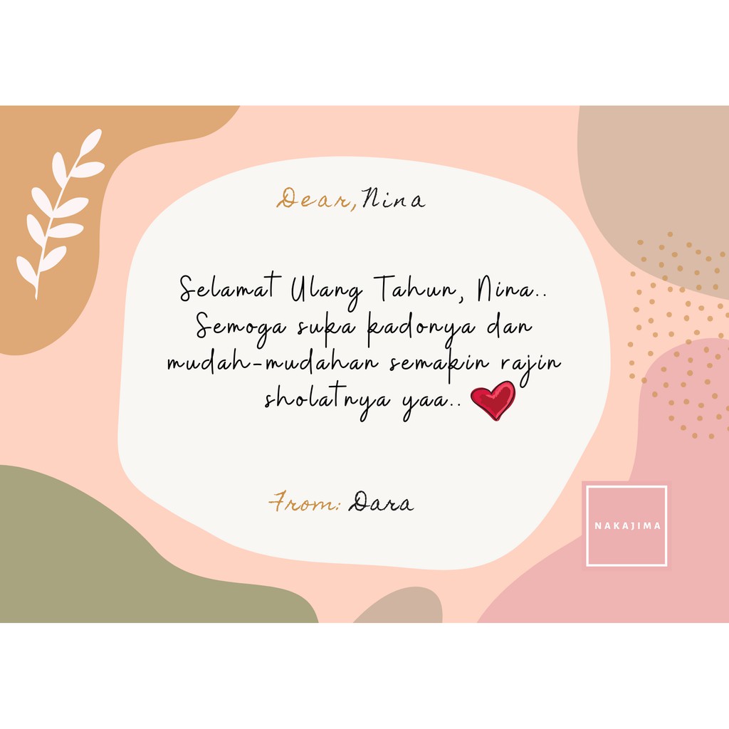 Greeting Card/Kartu Ucapan Nakajima