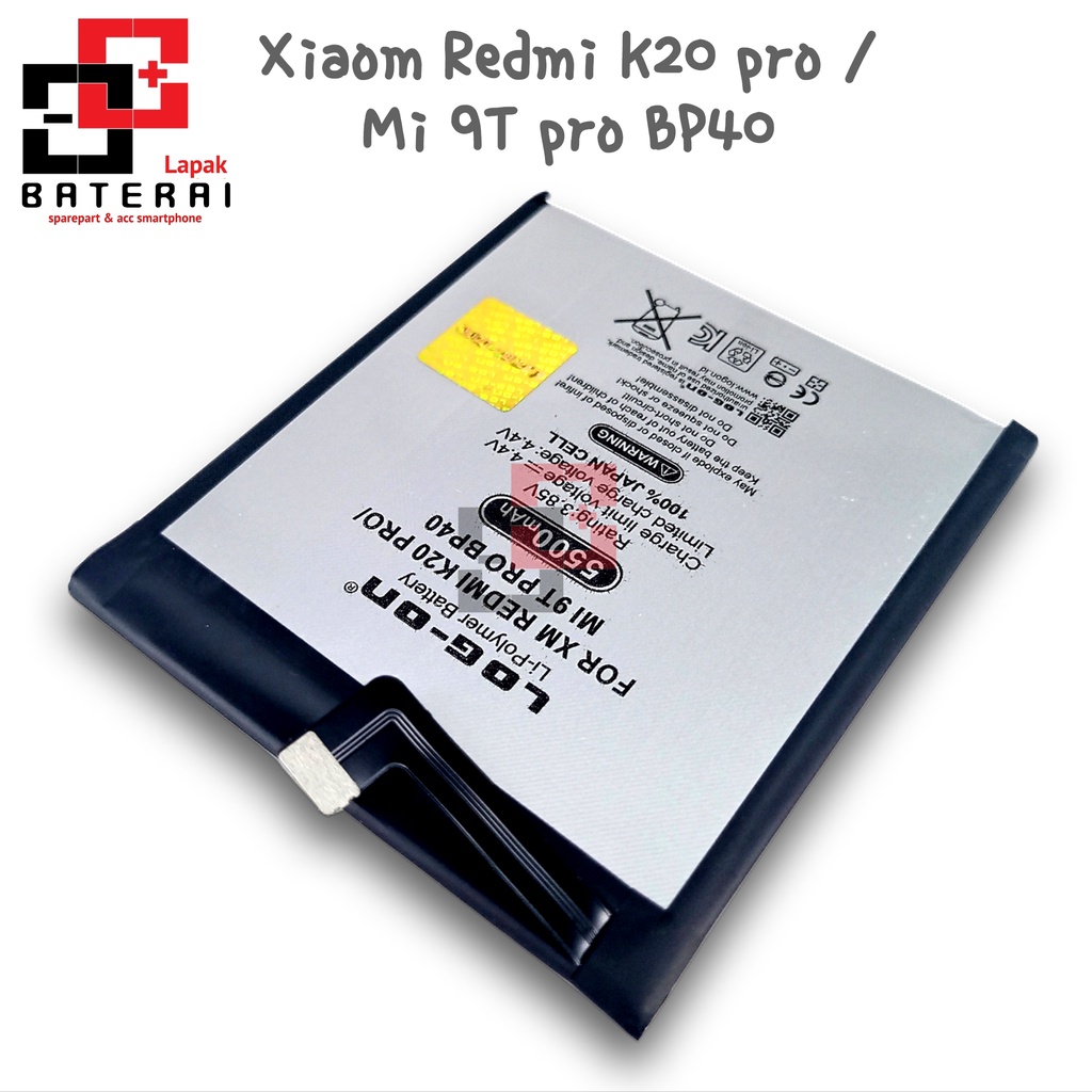 Log on - BP40 Xiaomi Redmi K20 pro / MI9T PRO Double IC Battery Baterai Batre