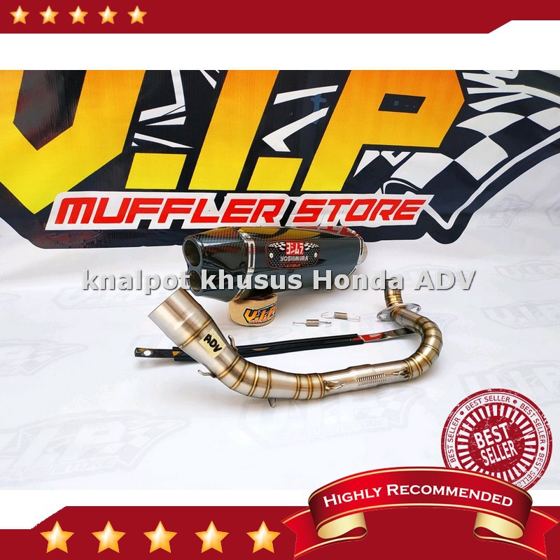 Sale Knalpot Racing YOSHIMURA R77 Double Hole Carbon HONDA ADV 150 Full Stainless