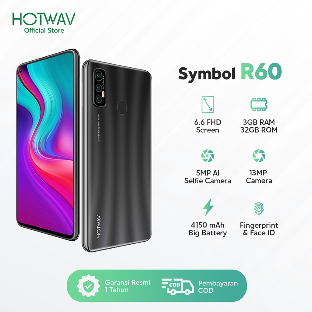 HOTWAV Symbol R60 Punch Hole Full Display / 3GB/32GB / Face ID & Fingerprint Unlock / Triple Camera