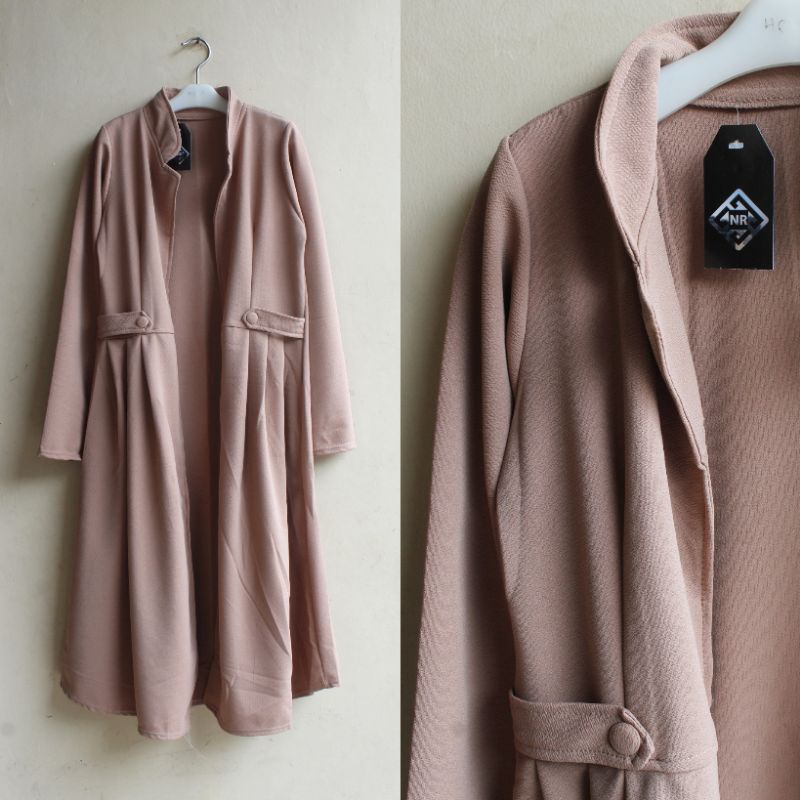 Long Outer Cardigan Fashion Muslim Kekinian Korean Style Selebgram Terbaru Lemon Skin Premium-Coksu