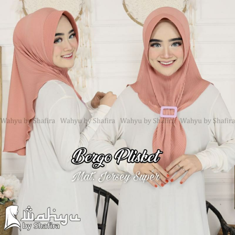 (PROMO) HIJAB BERGO PLISKET DAILY - FREE RING SET WAHYU BY SHAFIRA