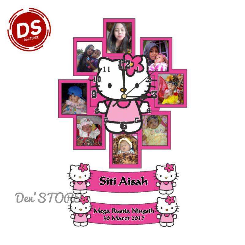 Jual Kado Ulang Tahun Anak Hiasan Dinding Jam Dinding Karakter Kartun Animasi Hello Kitty