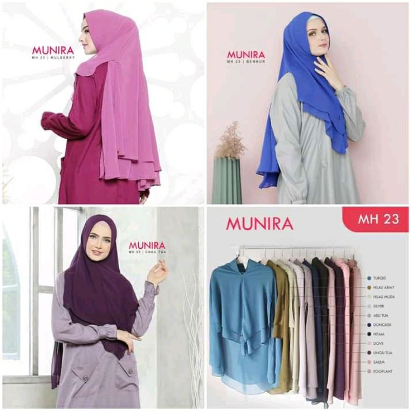 MUNIRA KHIMAR MH23 | JILBAB INSTAN BAHAN CERUTY | MUNIRA KHIMAR SYAR'I