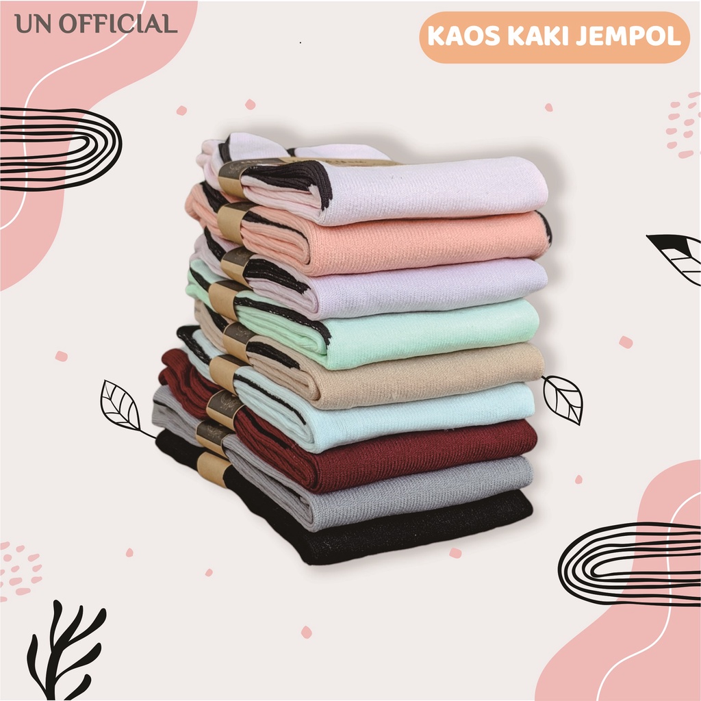 Kaos Kaki Jempol Wanita Muslimah / Muslim Telapak Hitam Panjang - Polos Premium