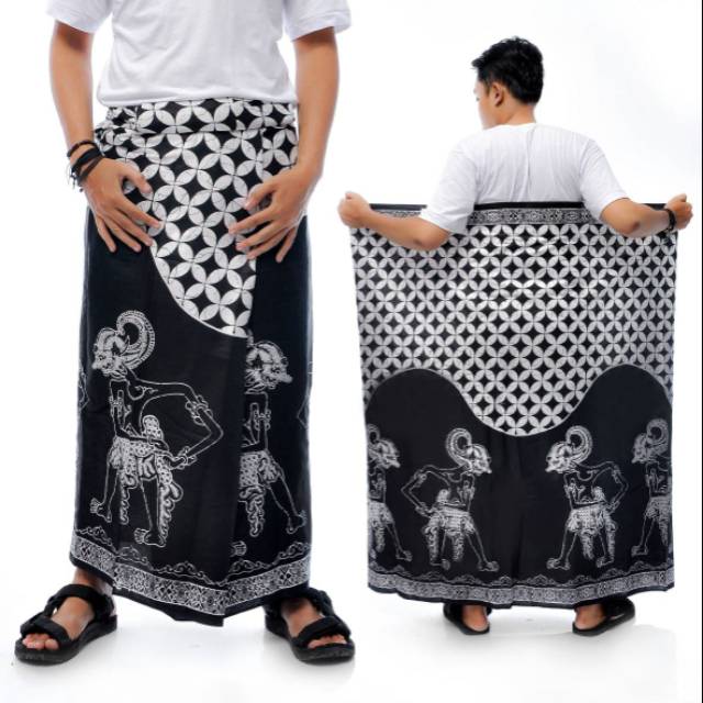 SARUNG BATIK HALUS MOTIF WAYANG BENOWO HITAM MANIS SARUNG DEWASA