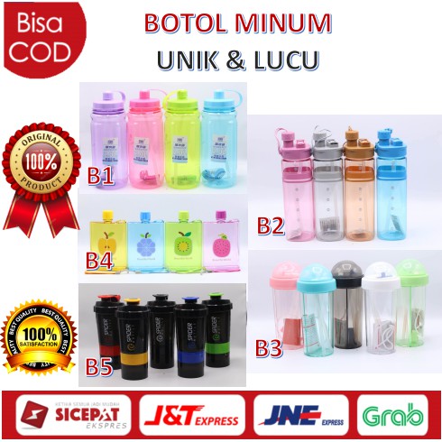 Gelas Minum Botol Minum Warna Motif Sport Olahraga Anak anak Boneka Gambar Lucu Unik