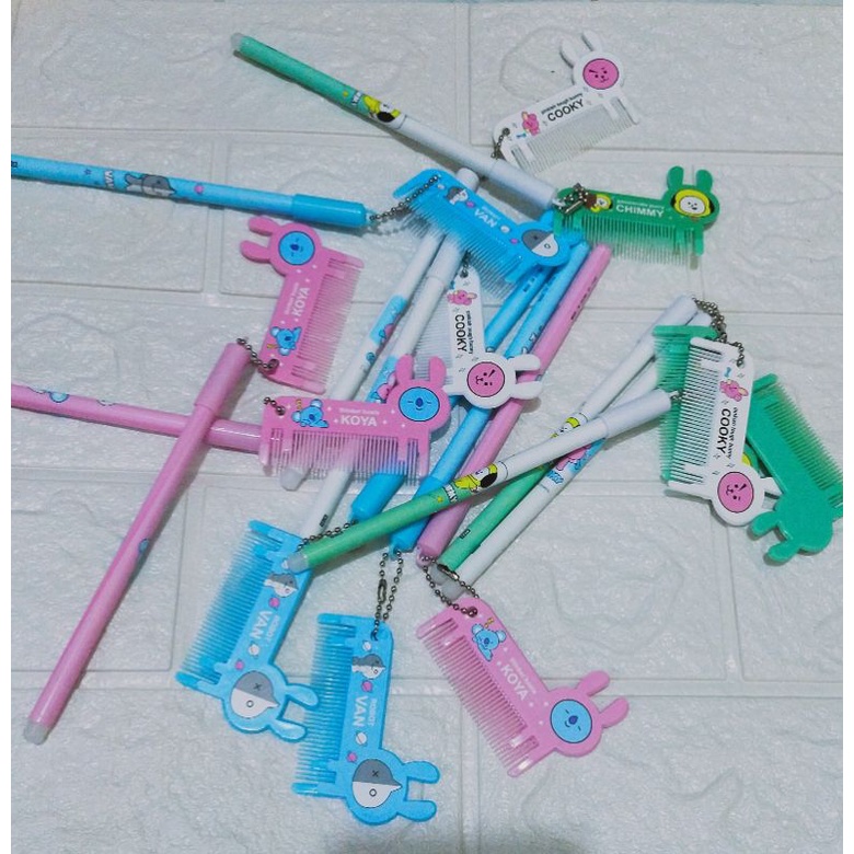 

Pulpen kerakter BTS 21 gantungan sisir isi 12pcs