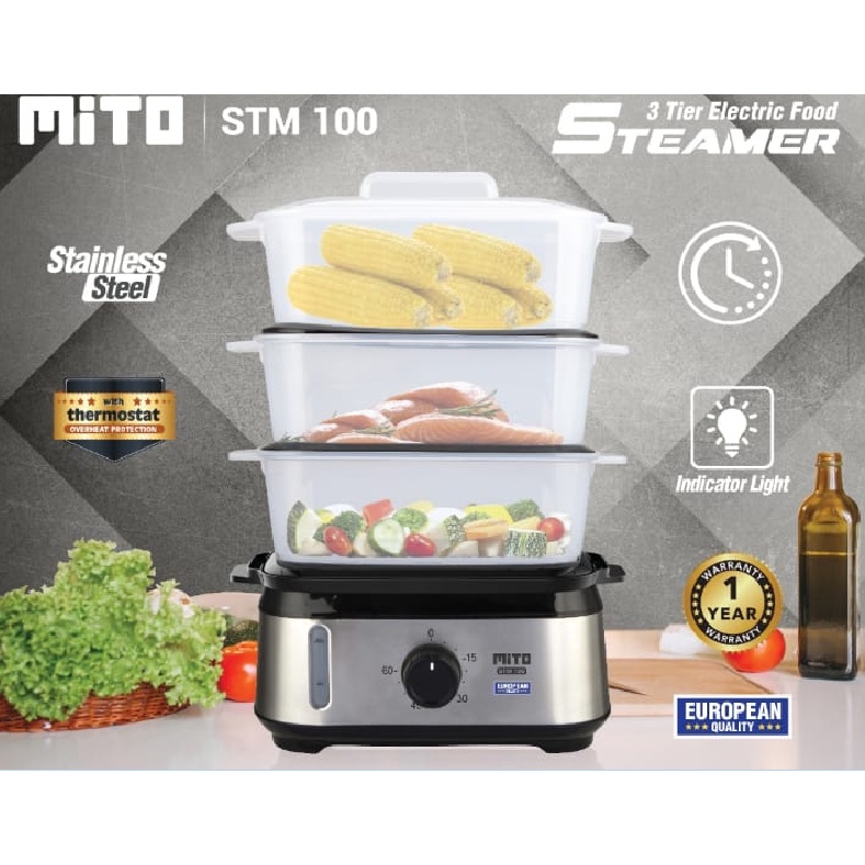 MITO STM 100 / 3 TIER ELECTRIC FOOD STEAMER / STM100