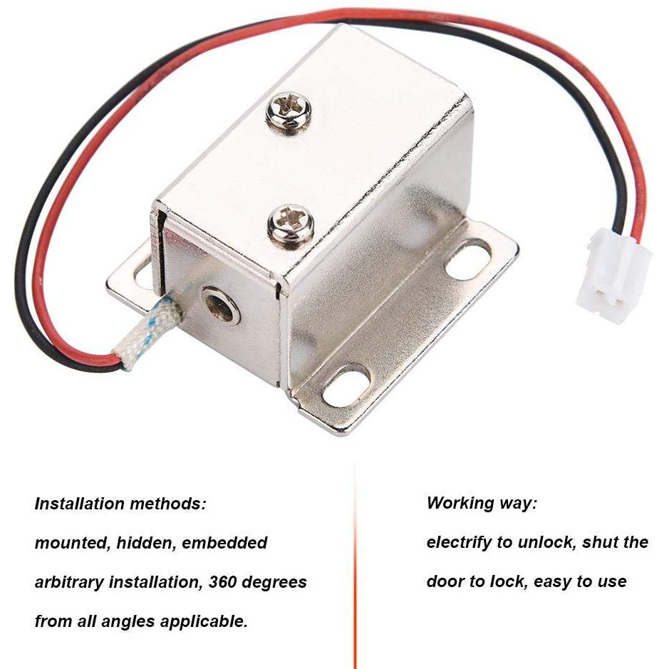 Kunci Pintu Solenoid Door Valve Lock 12v Automatic Electronic Arduino RFID