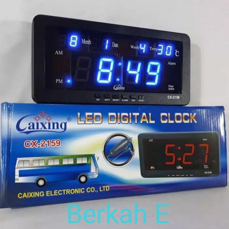 Jam Dinding atau Meja Digital LED CX-2158 ( Biru )