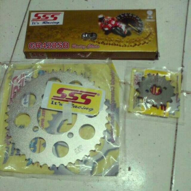 Gear set / ger set / gir set original sss satria Fu rantai SSS Gold