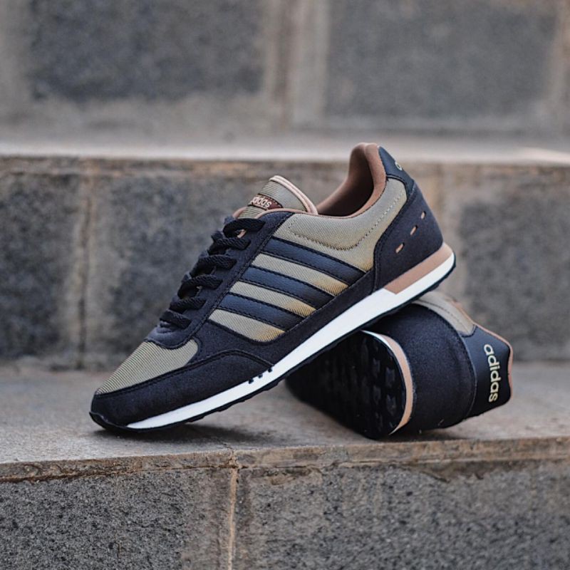 ADIDAS NEO CITY RACER GREEN BLACK 100% ORIGINAL