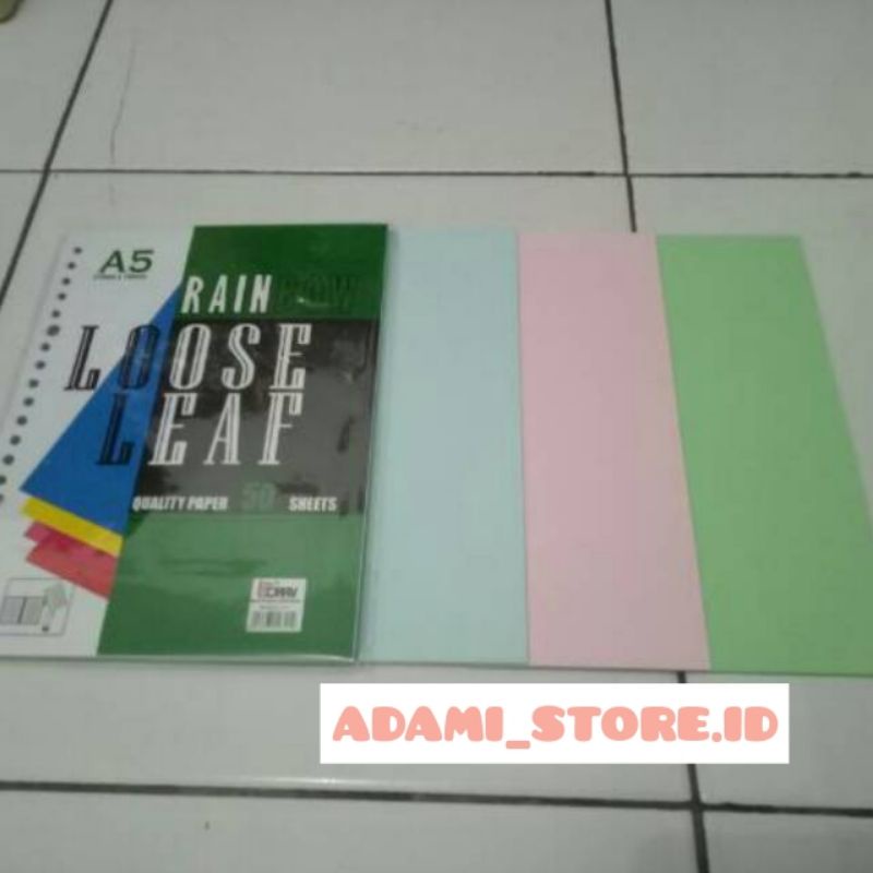 

Isi Binder Warna Polos A5 (20ring) 50 lembar