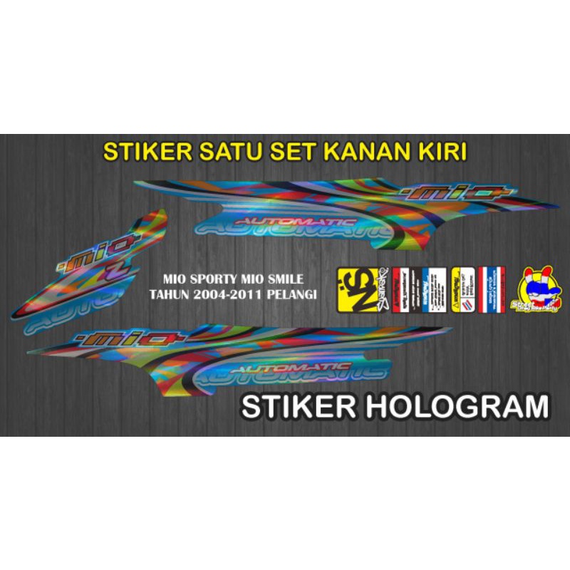 Stiker hologram list body motor Yamaha Mio sporty/Mio smile Pelangi