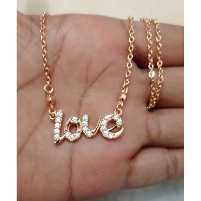 RK77. Kalung xuping wanita lapis emas dgn mata zircon