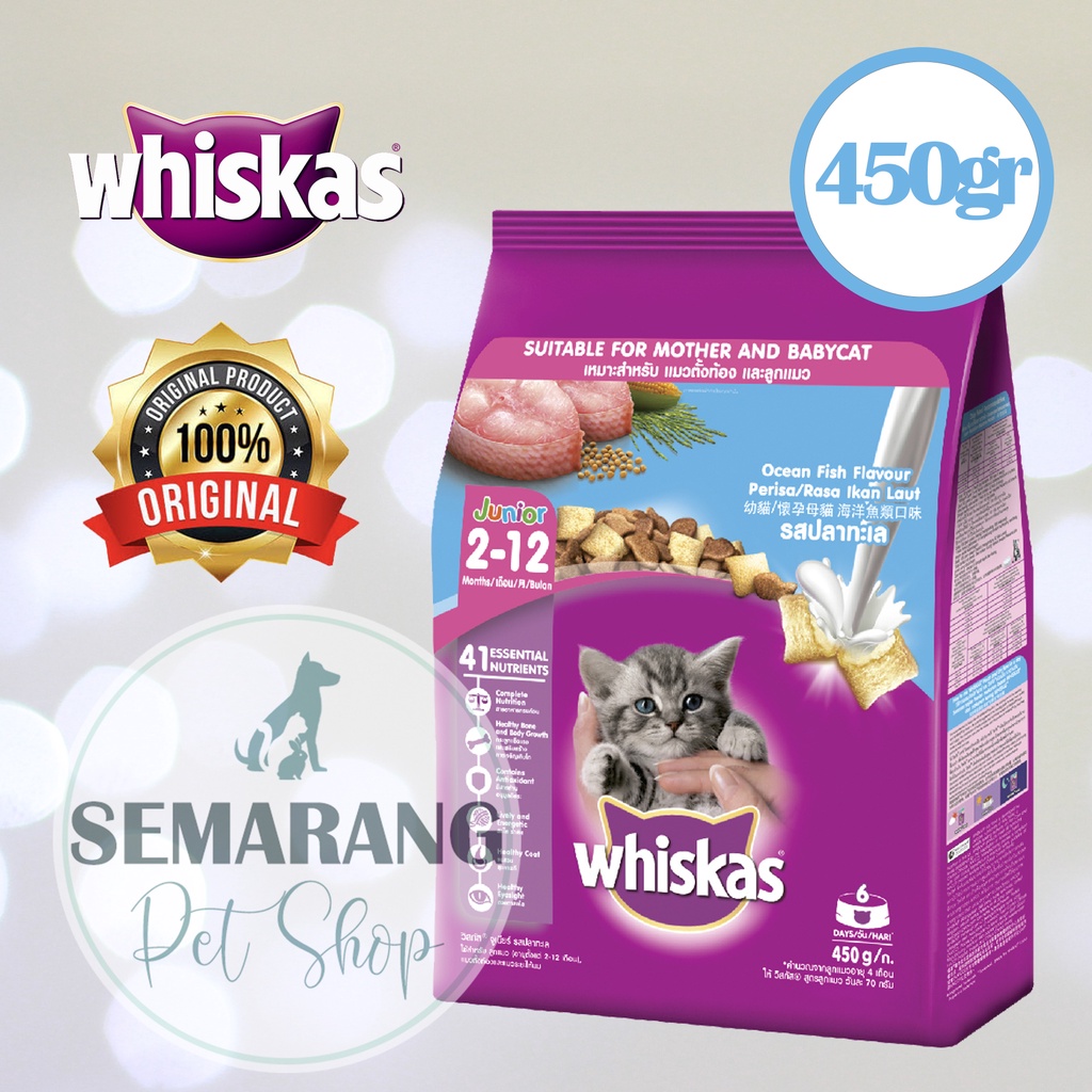 Jual Cat Food WHISKAS Junior Ocean Fish Milky 450gr Kitten Makanan