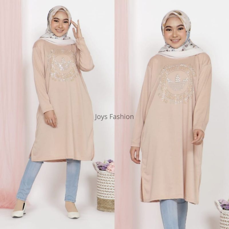 JF Atasan Tunik Kaos Babyterry Jumbo Tunik Wanita Muslimah Terbaru IDA MOTE