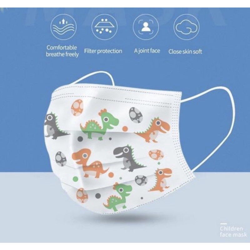 [ 1 Pack Isi 10 Pcs ] BUKAN 1 BOX Masker Anak 3Ply / Masker Orle Embos / Masker Motif Lucu / Masker 