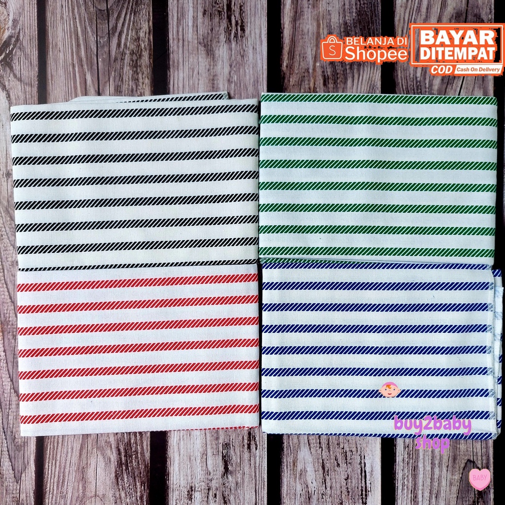 Alas ompol bayi bahan halus dan lembut mudah perawatan motif salur warna isi 3 PCS