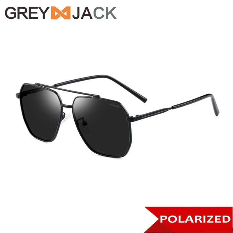 Grey Jack/Kacamata hitam/Sunglasses Polarized Anti UV / Anti  Model Kotak Metal Fashion Pria Dewasa 