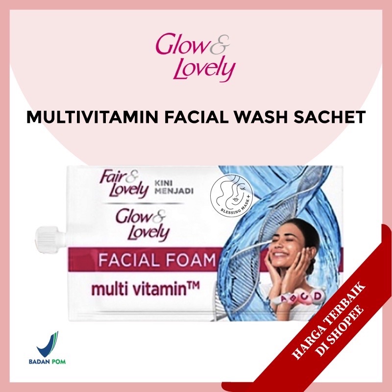 Fair & Lovely Facial Wash Multivitamin 9gr - Sachet | Sabun Cuci Muka Wanita | Glow & Lovely | Fair 