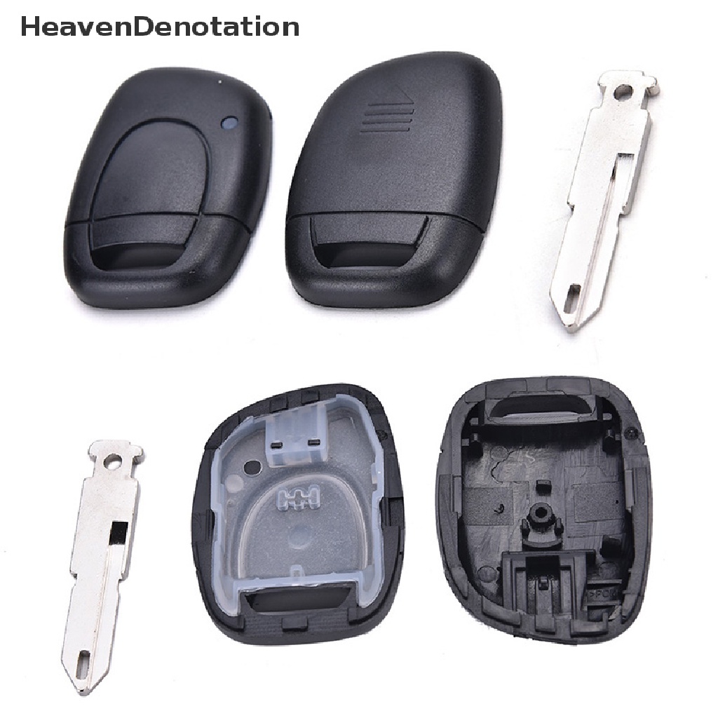 (Heavendenotation) Rumah / Casing Kunci Remote Mobil 1 Tombol Plastik Warna Hitam Untuk Renault Twingo Clio Kangoo Master